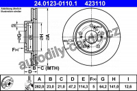 Brzdový kotouč ATE CRYO 24.0123-0110 (AT 423110)