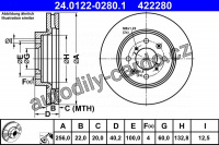 Brzdový kotouč ATE 24.0122-0280 (AT 422280)