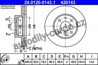 Brzdový kotouč ATE 24.0120-0143 (AT 420143) - FIAT