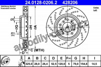 Brzdový kotouč ATE 24.0128-0206 (AT 428206) - BMW