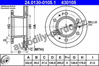 Brzdový kotouč ATE 24.0130-0105 (AT 430105)