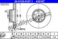 Brzdový kotouč ATE 24.0130-0107 (AT 430107) - BMW