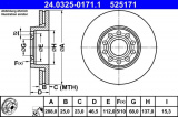 Brzdový kotouč ATE 24.0325-0171 (AT 525171) - Power Disc - ŠKODA, VW