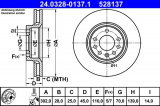 Brzdový kotouč ATE 24.0328-0137 (AT 528137) - Power Disc - OPEL, SAAB