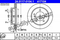 Brzdový kotouč ATE 24.0117-0104 (AT 417104) - SUZUKI