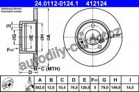 Brzdový kotouč ATE 24.0112-0124 (AT 412124) - BMW