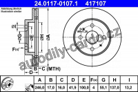 Brzdový kotouč ATE 24.0117-0107 (AT 417107) - DAIHATSU