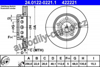 Brzdový kotouč ATE 24.0122-0221 (AT 422221) - VW