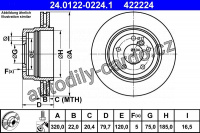 Brzdový kotouč ATE 24.0122-0224 (AT 422224) - BMW