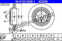 Brzdový kotouč ATE 24.0122-0226 (AT 422226) - MERCEDES-BENZ