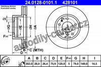 Brzdový kotouč ATE 24.0128-0101 (AT 428101) - BMW