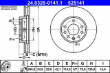 Brzdový kotouč ATE 24.0325-0141 (AT 525141) - Power Disc - FIAT, OPEL, SAAB