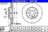 Brzdový kotouč ATE 24.0325-0148 (AT 525148) - Power Disc - OPEL