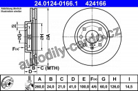 Brzdový kotouč ATE 24.0124-0166 (AT 424166) - OPEL