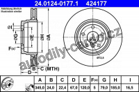 Brzdový kotouč ATE 24.0124-0177 (AT 424177) - BMW