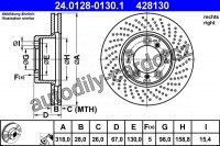 Brzdový kotouč ATE 24.0128-0130 (AT 428130) - PORSCHE