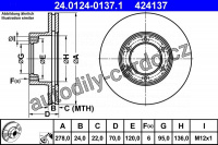 Brzdový kotouč ATE 24.0124-0137 (AT 424137) - RENAULT