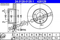 Brzdový kotouč ATE 24.0128-0129 (AT 428129) - NISSAN, OPEL, RENAULT