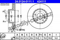 Brzdový kotouč ATE 24.0124-0111 (AT 424111) - OPEL