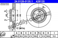 Brzdový kotouč ATE 24.0128-0135 (AT 428135) - RENAULT