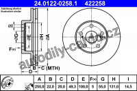 Brzdový kotouč ATE 24.0122-0258 (AT 422258) - TOYOTA