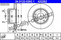 Brzdový kotouč ATE 24.0122-0262 (AT 422262) - IVECO