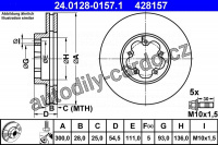 Brzdový kotouč ATE 24.0128-0157 (AT 428157) - FORD
