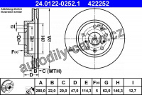 Brzdový kotouč ATE 24.0122-0252 (AT 422252) - FIAT, SUZUKI