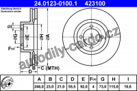 Brzdový kotouč ATE 24.0123-0100 (AT 423100) - OPEL