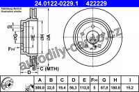 Brzdový kotouč ATE 24.0122-0229 (AT 422229) - MERCEDES-BENZ