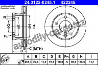 Brzdový kotouč ATE 24.0122-0245 (AT 422245) - MERCEDES-BENZ