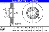 Brzdový kotouč ATE 24.0128-0178 (AT 428178) - CITROËN
