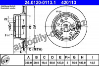 Brzdový kotouč ATE 24.0120-0113 (AT 420113) - BMW
