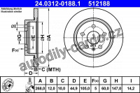 Brzdový kotouč ATE 24.0312-0188 (AT 512188)