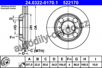 Brzdový kotouč ATE 24.0322-0170 (AT 522170) - Power Disc - HYUNDAI