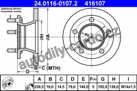 Brzdový kotouč ATE 24.0116-0107 (AT 416107) - MERCEDES-BENZ