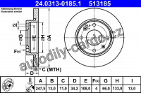 Brzdový kotouč ATE 24.0313-0185 (AT 513185)