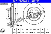 Brzdový kotouč ATE 24.0122-0200 (AT 422200) - SUZUKI