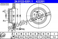 Brzdový kotouč ATE 24.0122-0201 (AT 422201) - MERCEDES-BENZ