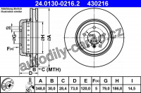 Brzdový kotouč ATE 24.0130-0216 (AT 430216)