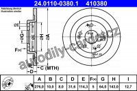 Brzdový kotouč ATE 24.0110-0380 (AT 410380)