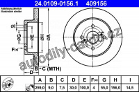 Brzdový kotouč ATE 24.0109-0156 (AT 409156) - TOYOTA