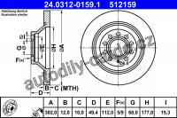 Brzdový kotouč ATE 24.0312-0159 (AT 512159) - Power Disc