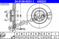 Brzdový kotouč ATE 24.0130-0231 (AT 430231)