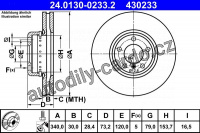 Brzdový kotouč ATE 24.0130-0233 (AT 430233)