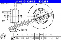 Brzdový kotouč ATE 24.0130-0234 (AT 430234)