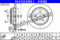 Brzdový kotouč ATE 24.0110-0392 (AT 410392)