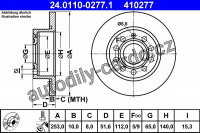 Brzdový kotouč ATE 24.0110-0277 (AT 410277) - AUDI, SEAT, ŠKODA, VW