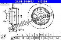 Brzdový kotouč ATE 24.0112-0165 (AT 412165) - VOLVO