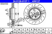Brzdový kotouč ATE 24.0126-0137 (AT 426137) - MERCEDES-BENZ